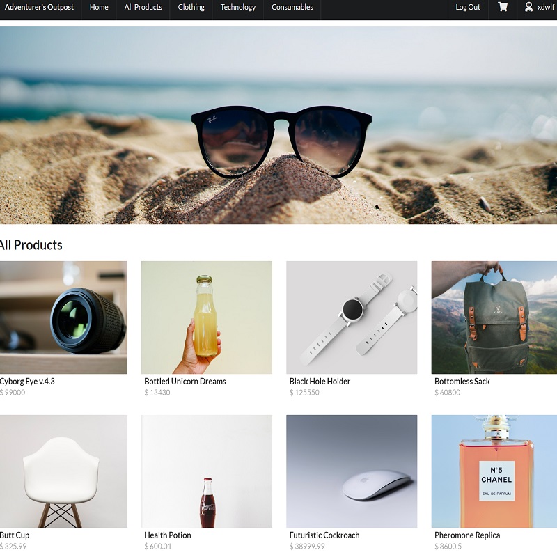 E-commerce website featuring Node and MongoDB